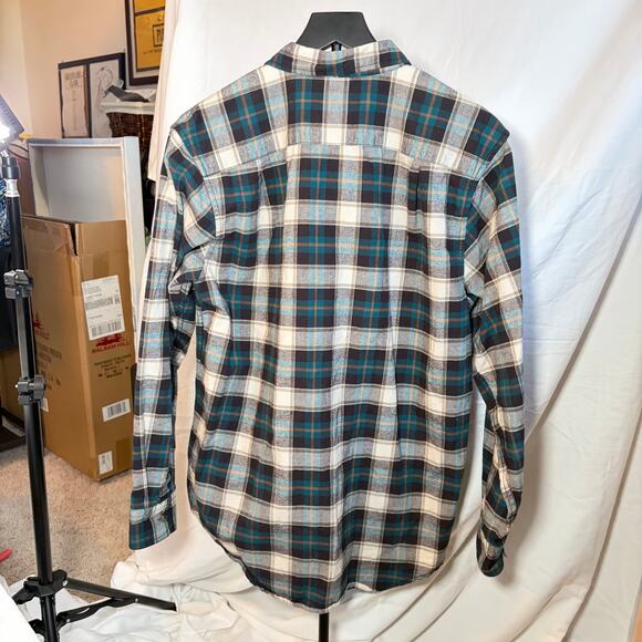 C.E. Schmidt Workwear Mens brown green cream plaid flannel. Size M. western - Picture 6 of 6